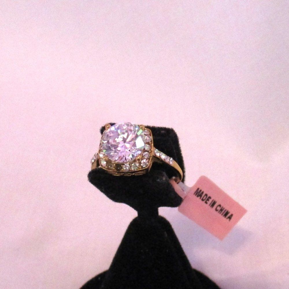 White Austrian Crystal Ring Simulated Diamond